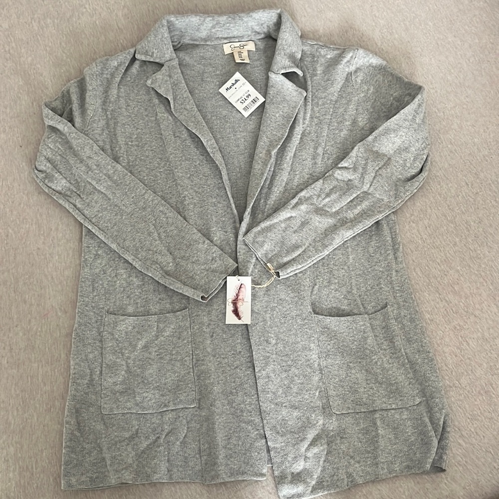 NWT Jessica Simpson gray blazer style sweater